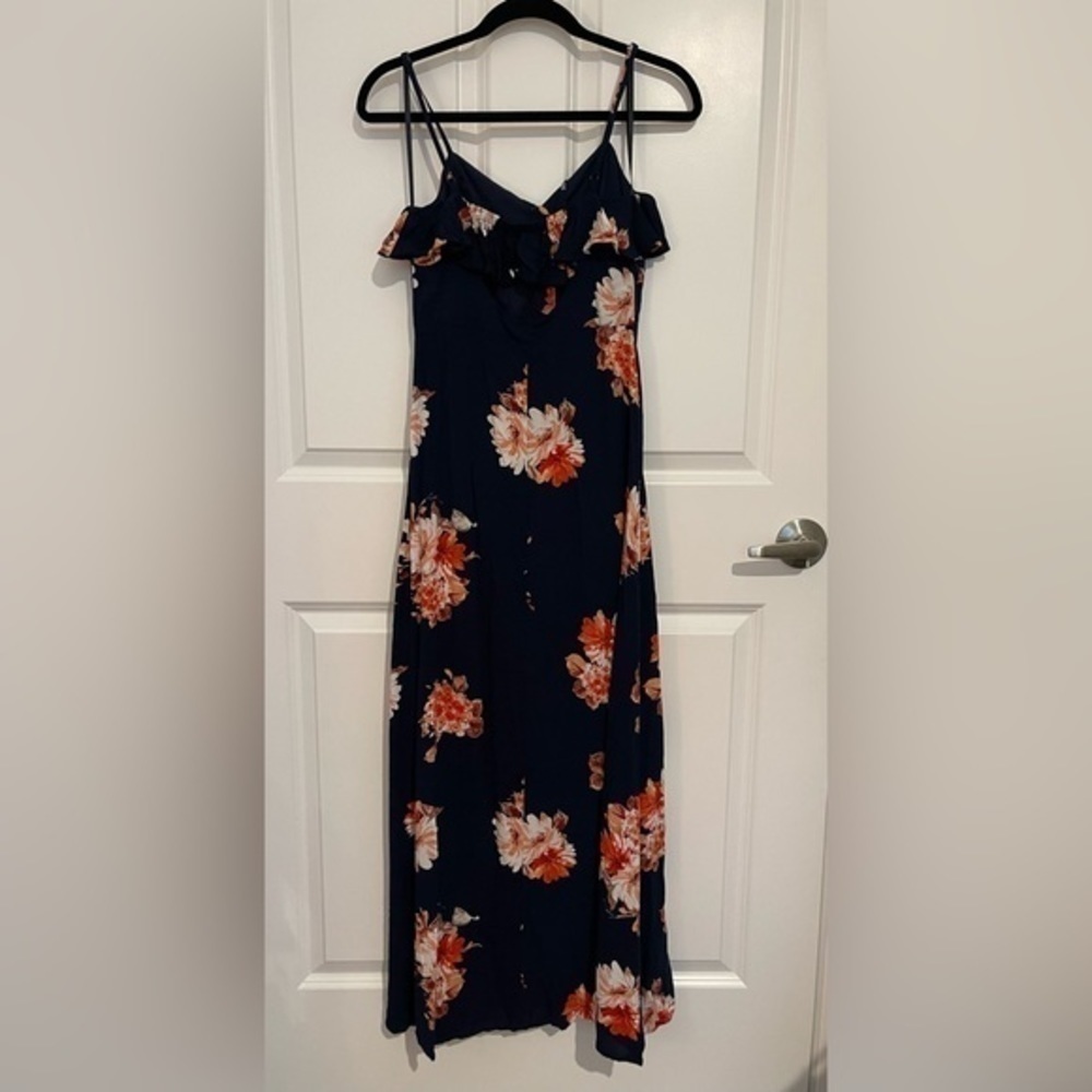 Band Of Gypsies Button Front Down Flounce Floral Maxi Dress 💕 - Picture 13 of 16